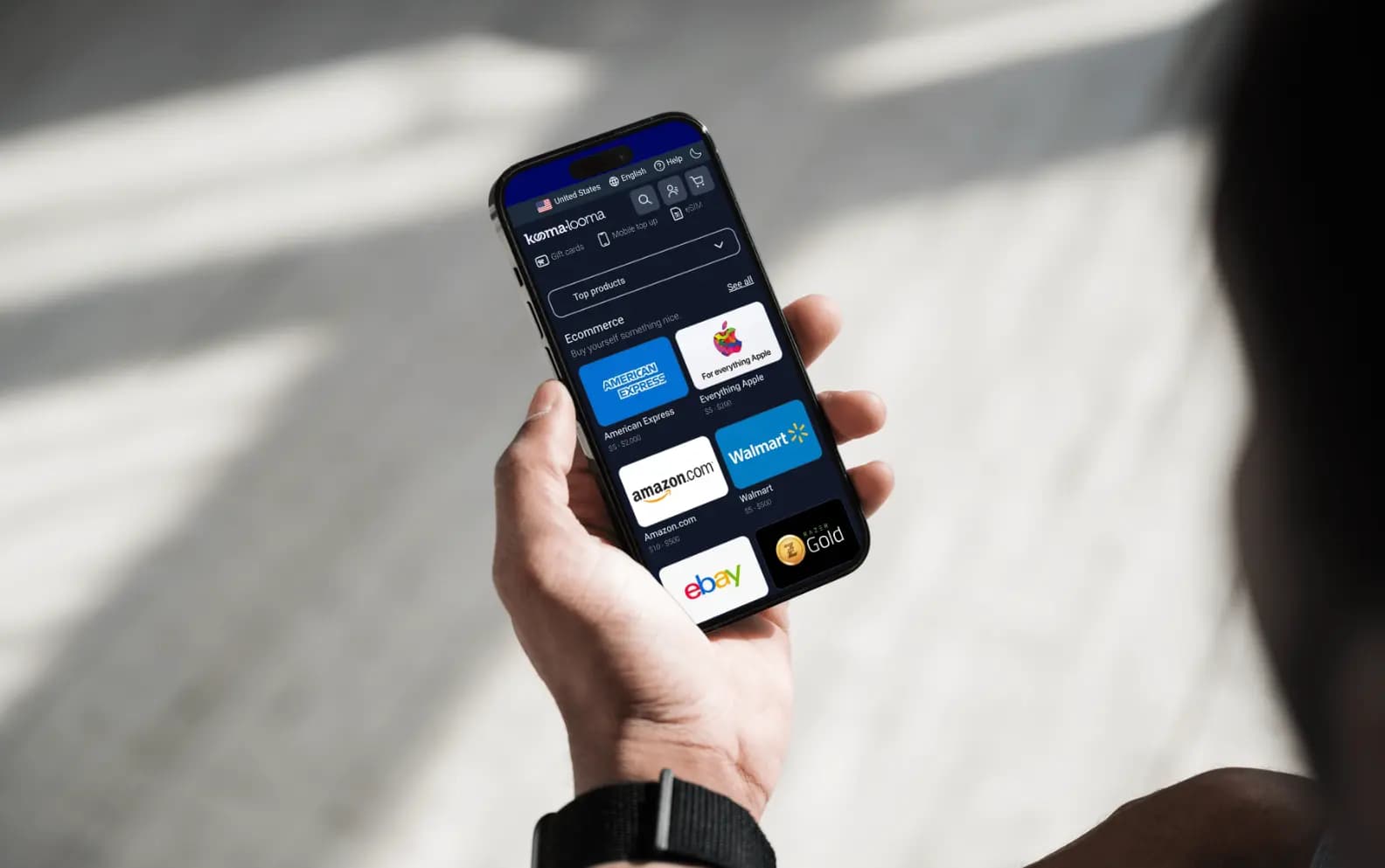 Hediye kartları ve mobil yüklemeleri inceleyin